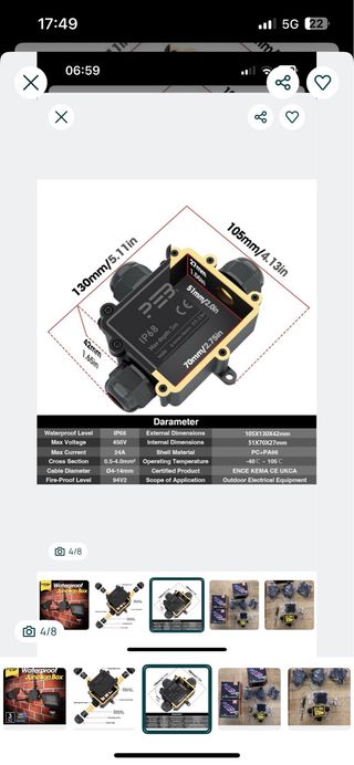 Pack 4 Caixas Conexão Impermeável Luminárias