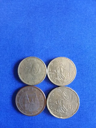 Lote 2 monedas 10 céntimos 1999 y 20 céntimos 2001