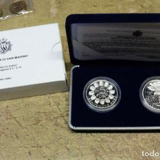 Monedas San Marino 5+10 Euro 2002 Bienvenida EUR