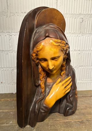 RETABLO BUSTO VIRGEN. ESTEVA Y CÍA. Años 30.