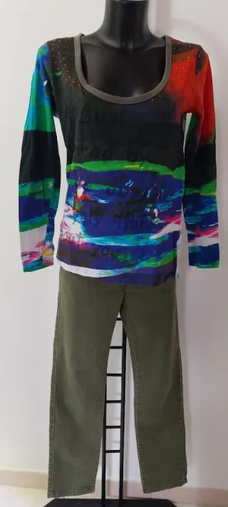 Set donna L verde multicolore