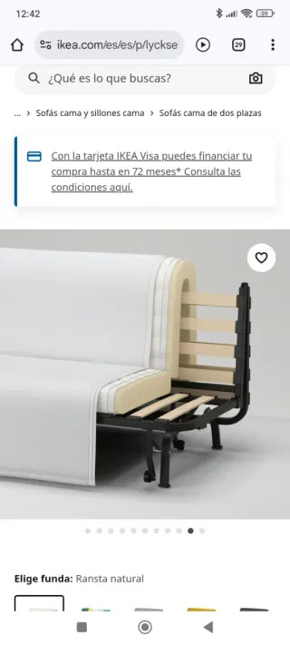 Sofá Cama IKEA LYCKSELE LÖVÅS Gris