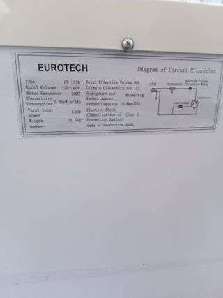 Congelador Vertical EUROTECH CV 131 B