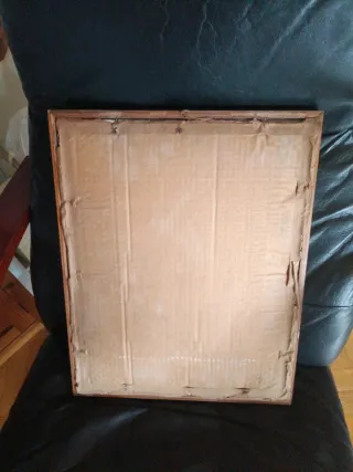 Cuadro antiguo Marco Dorado Papel