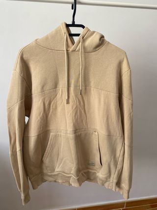 Sudadera beige hombre con capucha