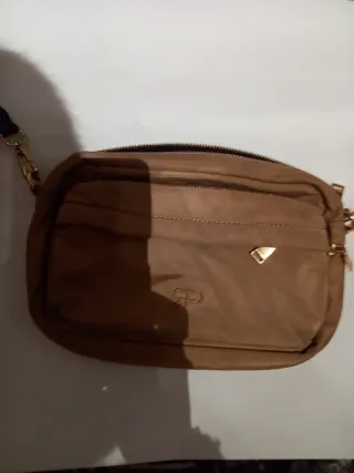 Bolso bandolera marrón y dorado