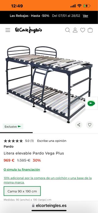 Litera elevable Pardo Vega Plus