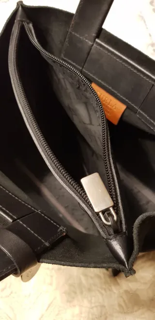 Bolso Furla Negro Piel y Ante