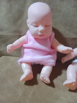 2 Mini Muñecos Bebé Goma Articulados 10cm