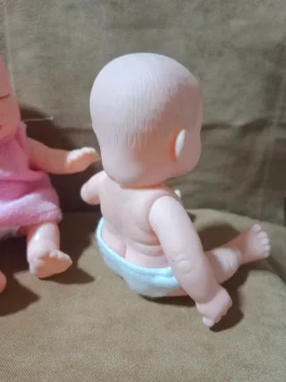 2 Mini Muñecos Bebé Goma Articulados 10cm