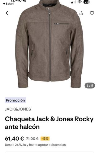 Chaqueta Jack & Jones Gamuza Sintética Marrón