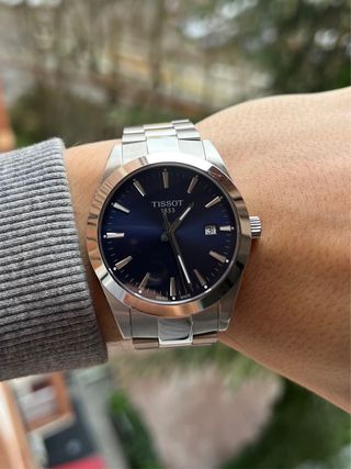 Tissot Gentleman Reloj Azul y Plateado