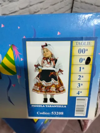Vestito Carnevale Bambina Tarantella Tg 0