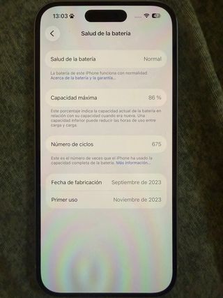 iPhone 15 Blanco Azulado · 128 GB · Como nuevo