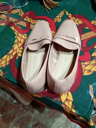 Zapatos planos mujer rosa charol