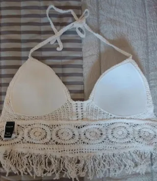 NUEVO Top crochet Blanco Boho Shein