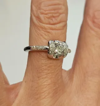 Anillo Oro Blanco y Diamantes