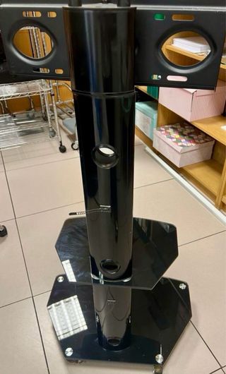 Soporte TV cristal negro