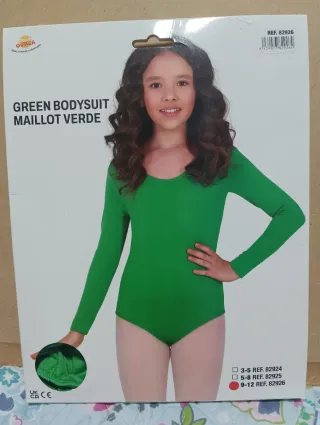 Maillot verde manga larga niña