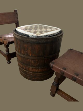 CONJUNTO SILLAS, BARRIL Y AJEDREZ DE MÁRMOL