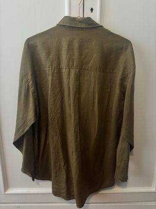 Camisa lino Oysho verde militar
