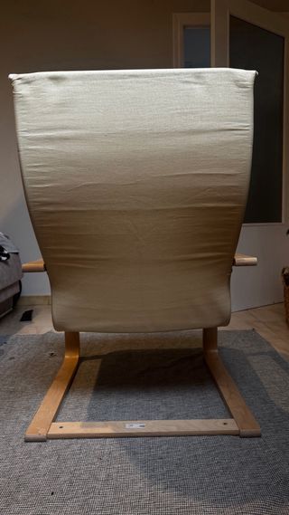 Sillón IKEA Madera y Tela Beige/Gris