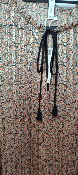 Blusa Mango Estampada Naranja