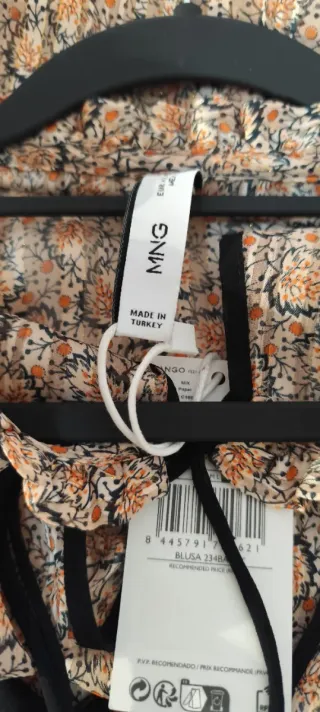 Blusa Mango Estampada Naranja