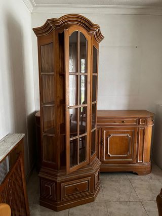 Vitrina de madera y cristal