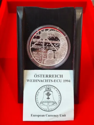 Austria Plata .925 Navidad 1994 10 ECU. Proof