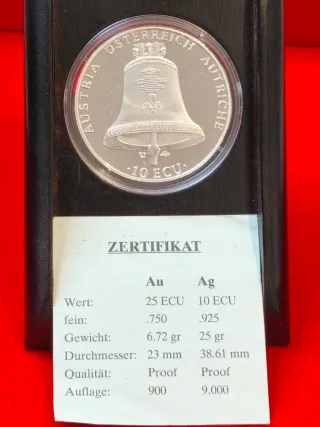 Austria Plata .925 Navidad 1994 10 ECU. Proof