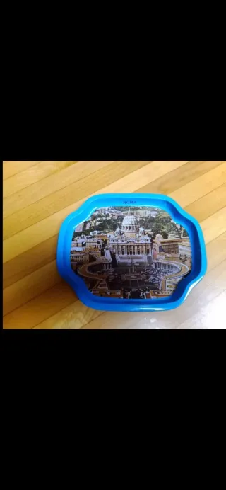 Vassoio blu con immagine di Roma