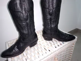 Botas Mexicanas Cowboy Tejanas Camperas Negras