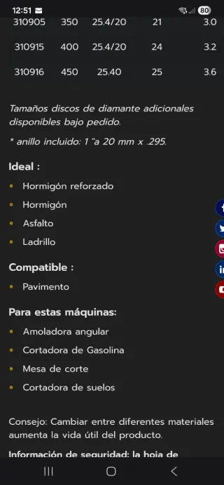 Disco Diamante Samedia 300mm