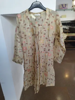 Kaftán organza flores bordadas Talla M S