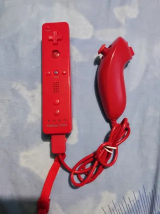 Mando Wii Rojo + Nunchuk Rojo
