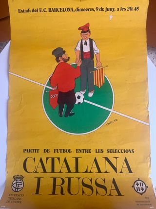 Cartel Fútbol Catalana vs. Rusia 1976