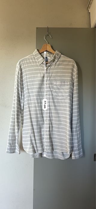 Camicia H&M a righe grigio/bianco