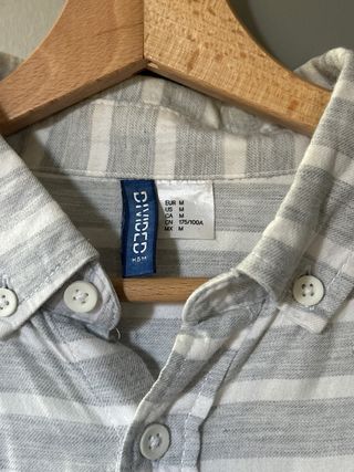 Camicia H&M a righe grigio/bianco