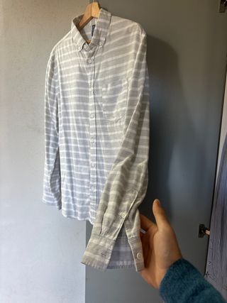 Camicia H&M a righe grigio/bianco