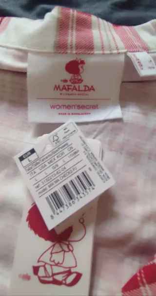 Pijama cuadros rojo y blanco