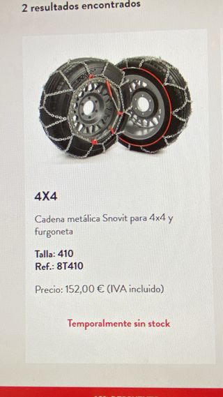 Cadenas Nieve Snovit 4x4 16mm: autocaravana/camper