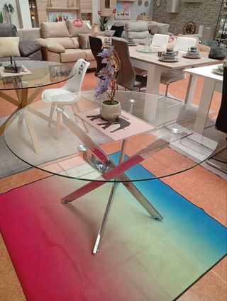 Mesa redonda cristal 120 cm