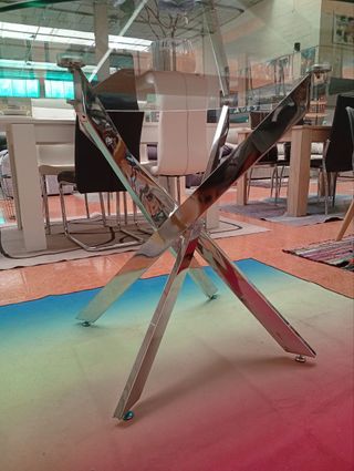 Mesa redonda cristal 120 cm