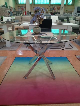 Mesa redonda cristal 120 cm