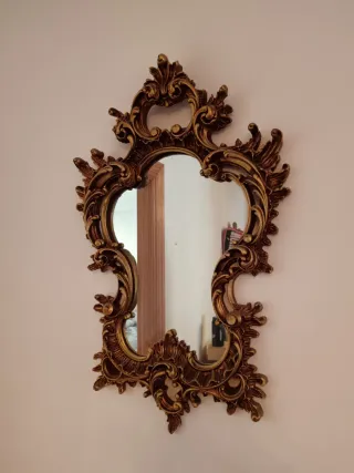 Espejo decorativo dorado barroco