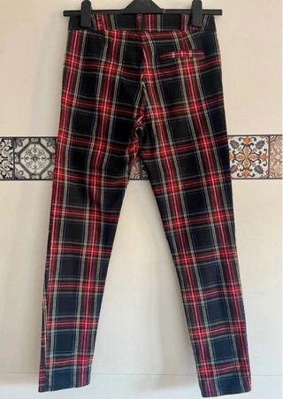 Pantalones leggings cuadros escoceses mujer