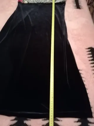 Vestido Evasé Terciopelo Negro Multicolor T.Xl