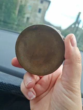 Scatolina rame vintage con vetro