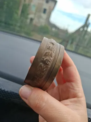 Scatolina rame vintage con vetro